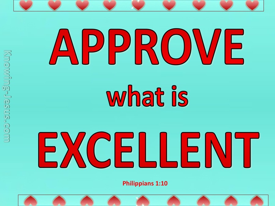 Philippians 1:10 Approve The Things That Are Excellent (aqua)